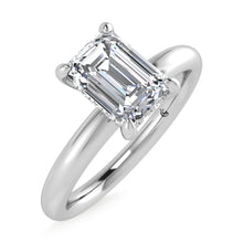 14K White Gold Lab Grown Diamond 1 1/20Ct.Tw. Emerald Shape Certified Engagement Ring (Center 1ct)