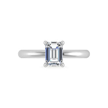 14K White Gold Lab Grown Diamond 1 1/2 Ct.Tw. Emerald Shape Certified Engagement Ring (Center 1.5ct)