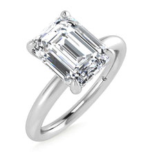 14K White Gold Lab Grown Diamond 2 1/20 Ct.Tw. Emerald Shape Certified Engagement Ring (Center 2ct)