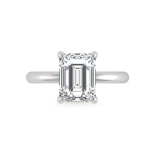 14K White Gold Lab Grown Diamond 3 1/20 Ct.Tw. Emerald Shape Certified Engagement Ring (Center 3ct)