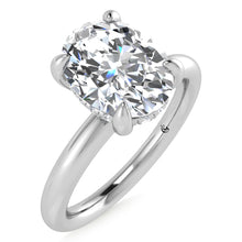 14K White Gold Lab Grown Diamond 2 1/20 Ct.Tw. Oval Shape Certified Engagement Ring (Center 2ct)