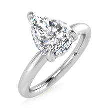 14K White Gold Lab Grown Diamond 1 1/2 Ct.Tw. Pear Shape Certified Engagement Ring (Center 1.5ct)
