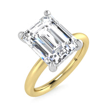 14K White Gold Lab Grown Diamond 3 1/20 Ct.Tw. Emerald Shape Certified Engagement Ring (Center 3ct)