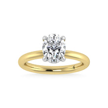 14K White Gold Lab Grown Diamond 2 1/20 Ct.Tw. Oval Shape Certified Engagement Ring (Center 2ct)