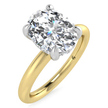 14K White Gold Lab Grown Diamond 2 1/20 Ct.Tw. Oval Shape Certified Engagement Ring (Center 2ct)