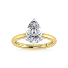 14K White Gold Lab Grown Diamond 3 1/20 Ct.Tw. Pear Shape Certified Engagement Ring (Center 3ct)