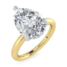 14K White Gold Lab Grown Diamond 3 1/20 Ct.Tw. Pear Shape Certified Engagement Ring (Center 3ct)