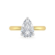 14K White Gold Lab Grown Diamond 3 1/20 Ct.Tw. Pear Shape Certified Engagement Ring (Center 3ct)
