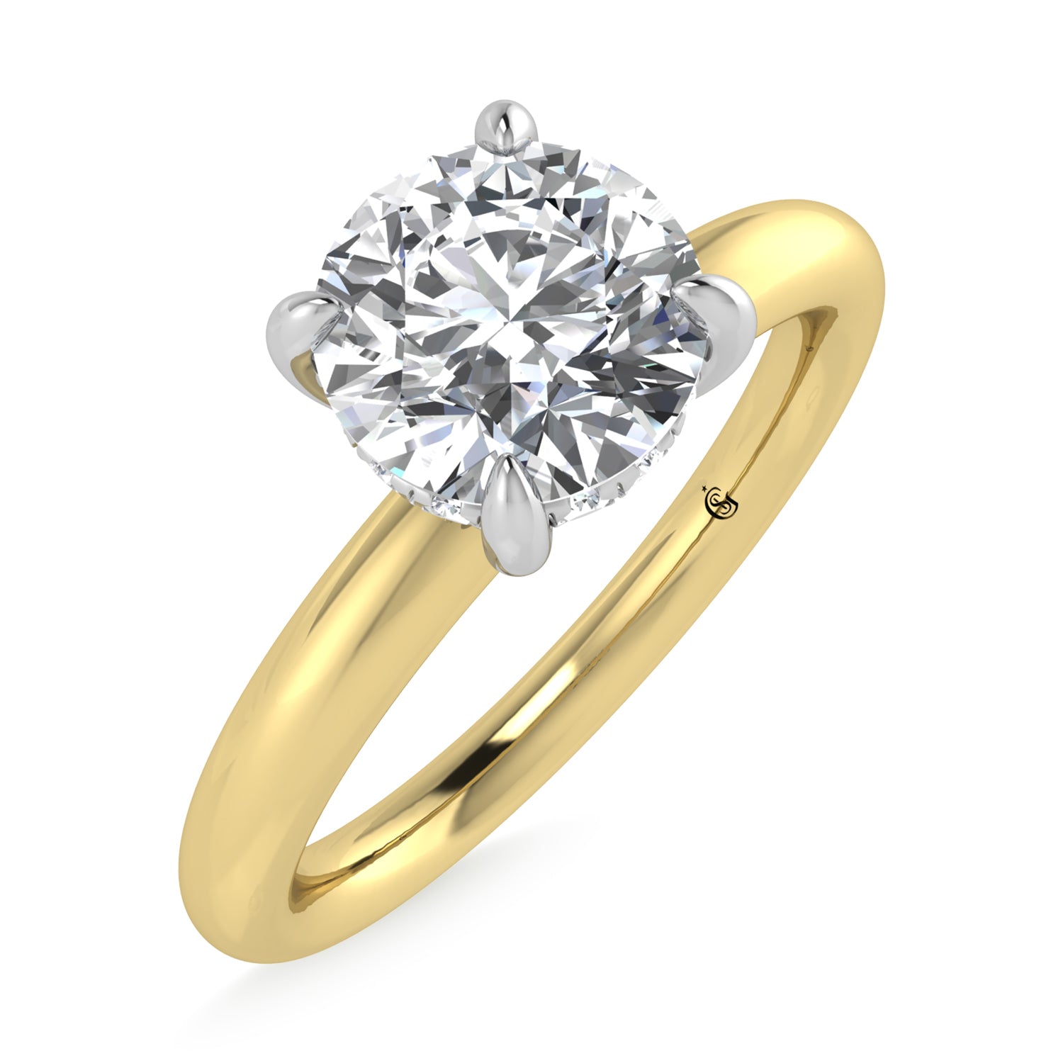 14K White Gold Lab Grown Diamond 1 1/20Ct.Tw. Round Shape Certified Engagement Ring (Center 1ct)