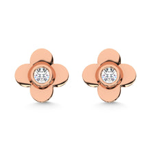 10K Rose Gold Lab Grown Diamond 1/10 Ct.Tw. Clover Earrings