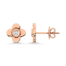 10K Rose Gold Lab Grown Diamond 1/10 Ct.Tw. Clover Earrings