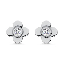 10K White Gold Lab Grown Diamond 1/10 Ct.Tw. Clover Earrings
