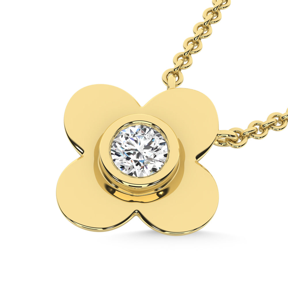 10K Yellow Gold Lab Grown Diamond 1/20 Ct.Tw. Fashion Necklace