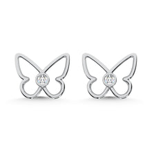 10K White Gold Lab Grown Diamond 1/10 Ct.Tw. Fashion Earrings