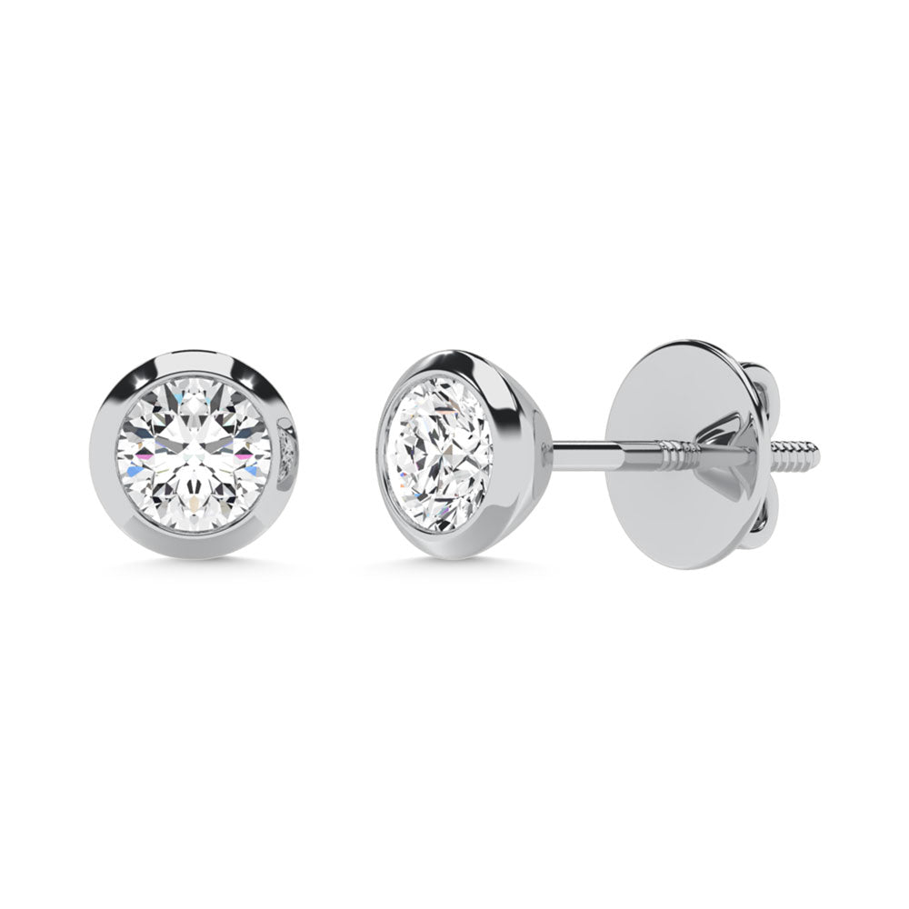 10K White Gold Lab Grown Diamond 1/5 Ct.Tw. Solitaire Earrings