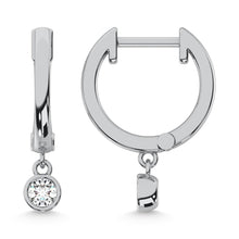 10K White Gold Lab Grown Diamond 1/5 Ct.Tw. Hoop Earrings