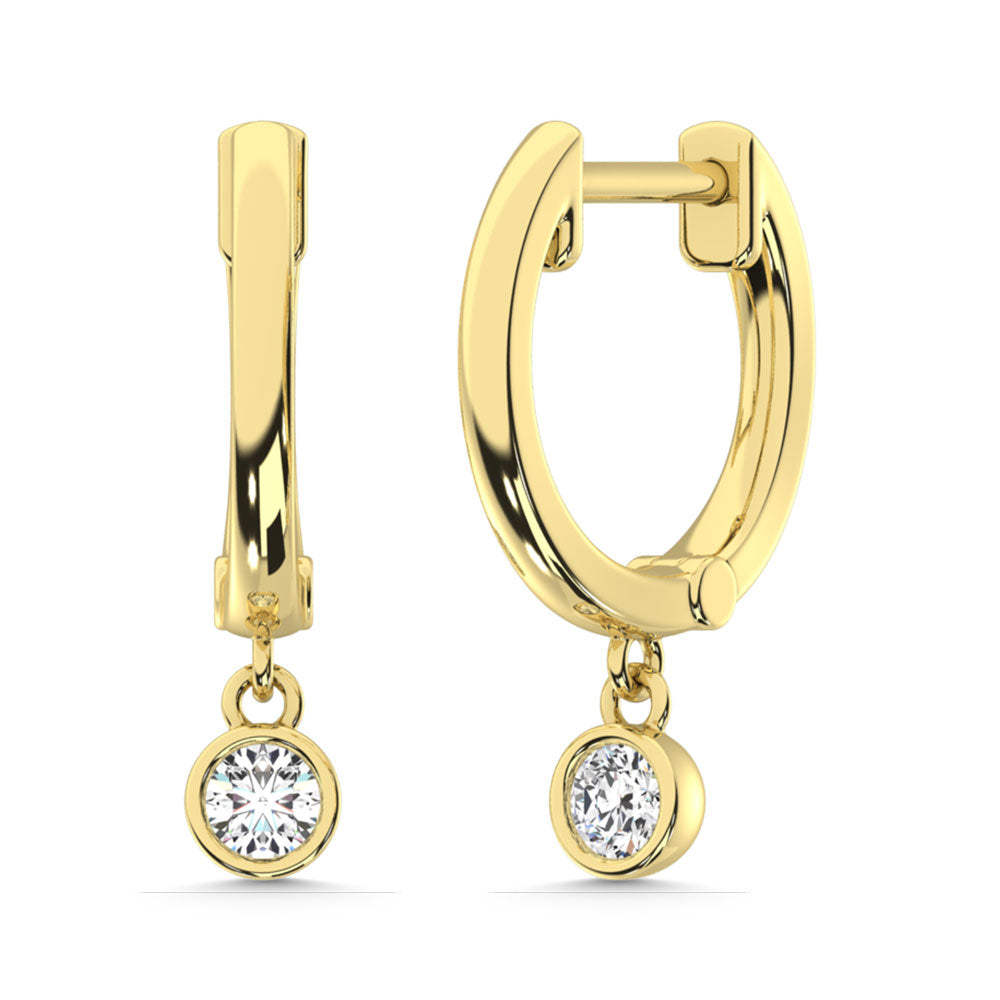 10K Yellow Gold Lab Grown Diamond 1/5 Ct.Tw. Hoop Earrings