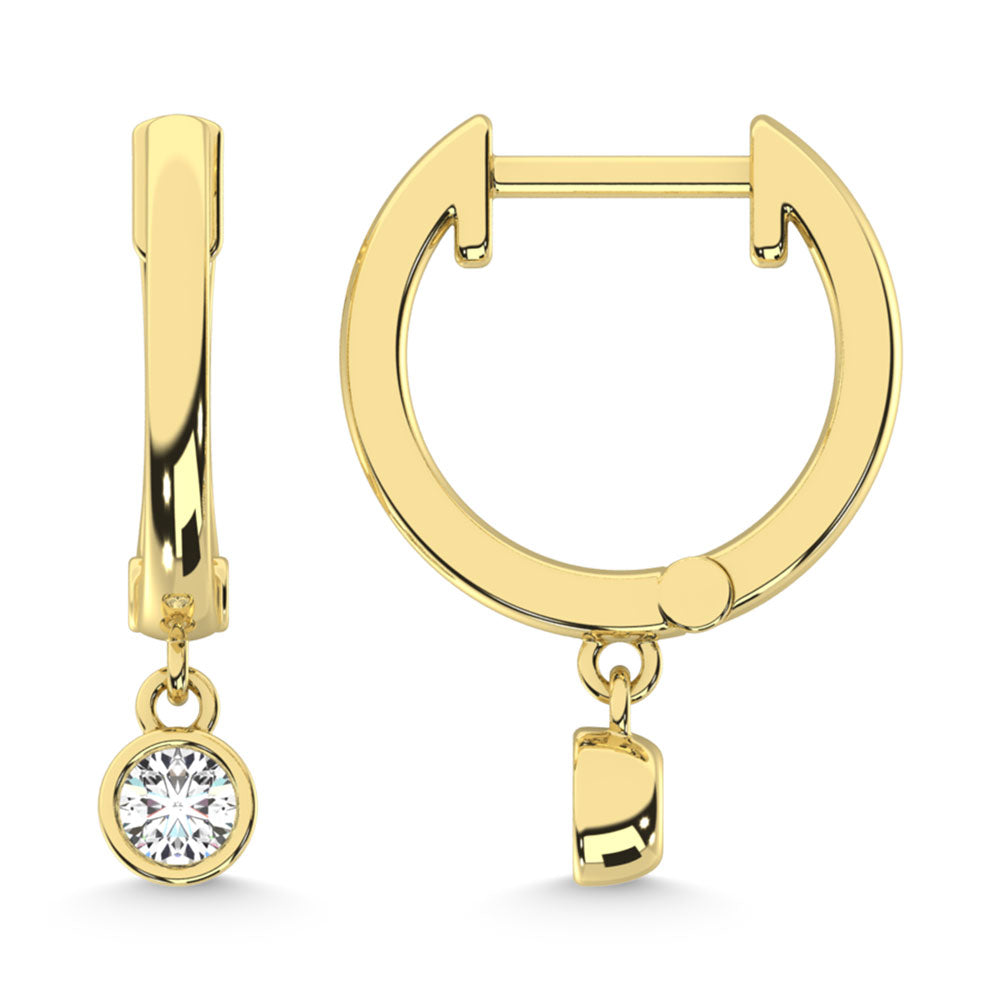 10K Yellow Gold Lab Grown Diamond 1/5 Ct.Tw. Hoop Earrings