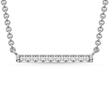 10K White Gold Lab Grown Diamond 1/10 Ct.Tw. Bar Necklace