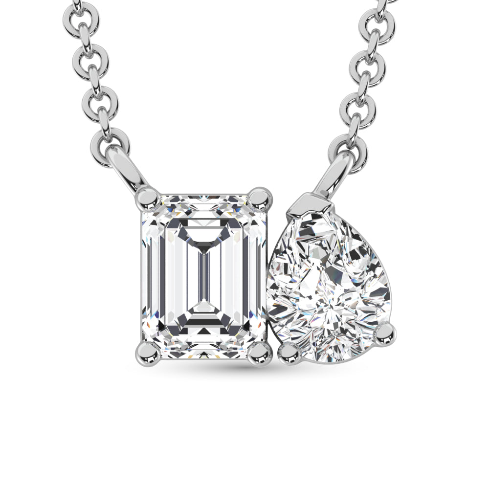 10K White Gold Lab Grown Diamond 3/8 Ct.Tw. Fashion Necklace