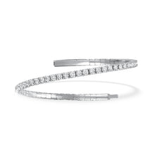 Lab Grown Diamond 3 Ct.Tw. Half Way Flexible Bangle in 14K White Gold (Size 6.75