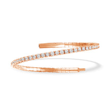 Lab Grown Diamond 4 Ct.Tw. Half Way Flexible Bangle in 14K Rose Gold (Size 6.75