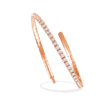 Lab Grown Diamond 4 Ct.Tw. Half Way Flexible Bangle in 14K Rose Gold (Size 6.75