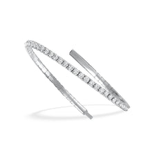 Lab Grown Diamond 4 Ct.Tw. Half Way Flexible Bangle in 14K White Gold (Size 6.75