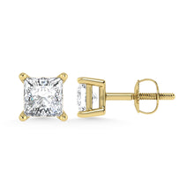 14K Yellow Gold Lab Grown Diamond 1/2 Ct.Tw. Princess Stud Earrings