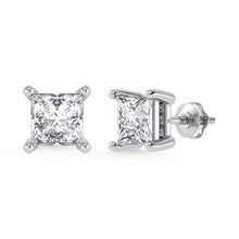 14K White Gold Lab Grown Diamond 3 Ct.Tw. Princess Stud Earrings