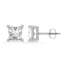 14K White Gold Lab Grown Diamond 3 Ct.Tw. Princess Stud Earrings