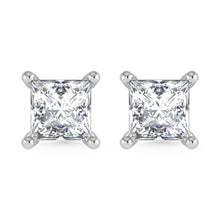 14K White Gold Lab Grown Diamond 3 Ct.Tw. Princess Stud Earrings
