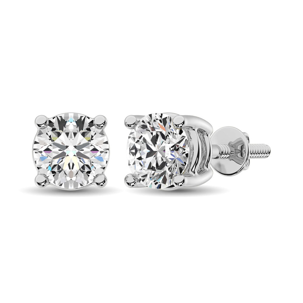 14K White Gold Lab Grown Diamond 6 Ct.Tw. Solitaire Studs