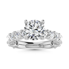 14K White Gold Lab Grown Diamond 5 3/8 Ct.Tw. Round Shape Three Fourth Way Engagement Ring With Center 3ct