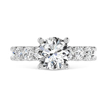 14K White Gold Lab Grown Diamond 5 3/8 Ct.Tw. Round Shape Three Fourth Way Engagement Ring With Center 3ct