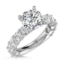 14K White Gold Diamond 5 3/8 Ct.Tw. Round Shape Three Forth Engagement Ring (Center 3 ctw)