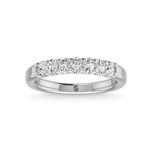 14K White Gold Diamond 5/8 Ct.Tw. Round Shape 7 Stone Band