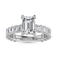 14K White Gold Diamond 2 Ct.Tw. Round Shape Three Fourth Way Semi Engagement Ring (1.5ct center)