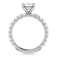 14K White Gold Diamond 2 Ct.Tw. Round Shape Three Fourth Way Semi Engagement Ring (1.5ct center)