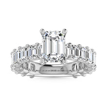 14K White Gold Diamond 3 5/8 Ct.Tw. Emerald Shape Three Forth Engagement Ring (Center 3 ctw)