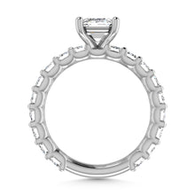 14K White Gold Diamond 3 5/8 Ct.Tw. Emerald Shape Three Forth Engagement Ring (Center 3 ctw)
