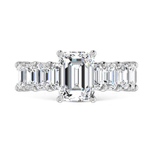 14K White Gold Diamond 4 1/2 Ct.Tw. Emerald Shape Three Forth Engagement Ring (Center 3 ctw)
