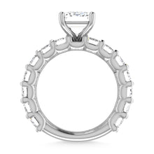 14K White Gold Diamond 4 1/2 Ct.Tw. Emerald Shape Three Forth Engagement Ring (Center 3 ctw)