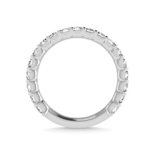 14K White Gold Diamond 2 7/8 Ct.Tw. Emerald Shape Three Fourth Wedding Band