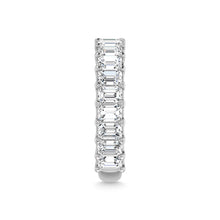 14K White Gold Diamond 3 3/4 Ct.Tw. Emerald Shape Three Fourth Wedding Band