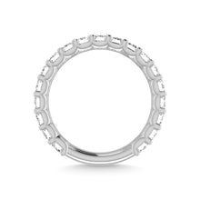 14K White Gold Diamond 3 3/4 Ct.Tw. Emerald Shape Three Fourth Wedding Band
