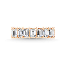 14K White Gold Diamond 4 3/4 Ct.Tw. Emerald Shape Three Forth way Wedding Band