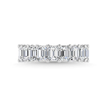 14K White Gold Diamond 4 3/4 Ct.Tw. Emerald Shape Three Forth way Wedding Band