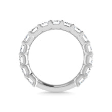 14K White Gold Diamond 4 3/4 Ct.Tw. Emerald Shape Three Forth way Wedding Band