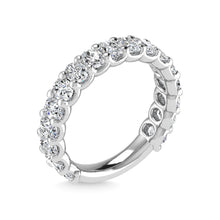 14K White Gold Diamond 2 1/2 Ct.Tw. Oval Shape Three Forth way Wedding Band